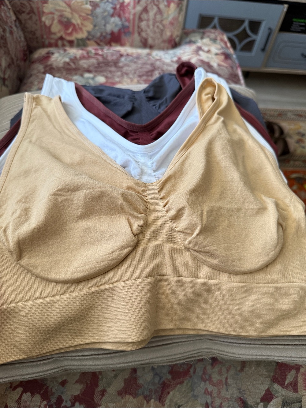 Everyday Wireless Comfort Bra in Beige, White,Maroon and Gray. Brand New Size XL